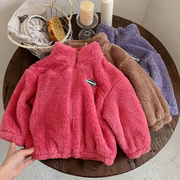 【12M-8Y】Unisex Flannel Keep Warm Multicolor High Neck Coat - Popopieshop.com 