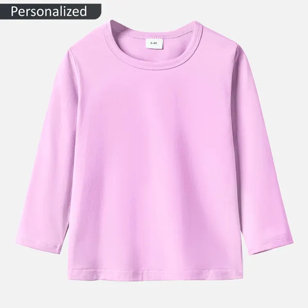 【12M-9Y】Personalized Girls Butterfly Heart Shape Print Cotton Stain Resistant Long Sleeve T-shirt - Popopieshop.com 