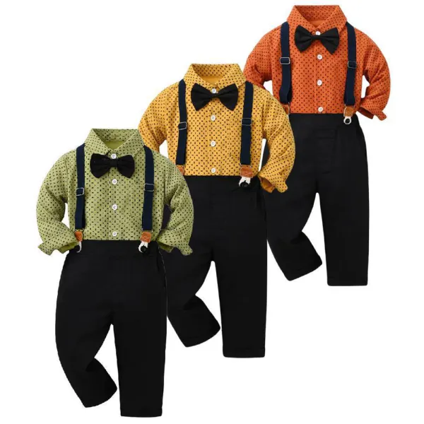 【9M-8Y】2-piece Boys Long Sleeve Shirt And Pants Set - Popopieshop.com 