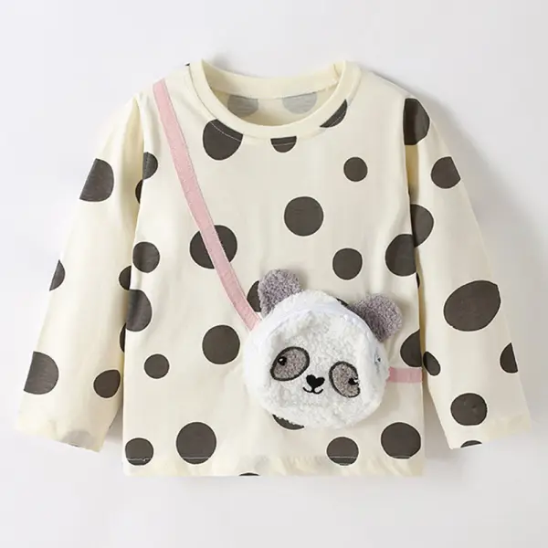 【18M-7Y】Boy Casual Polka Dot Print Bear Pocket Long Sleeve T-shirt - Popopieshop.com 