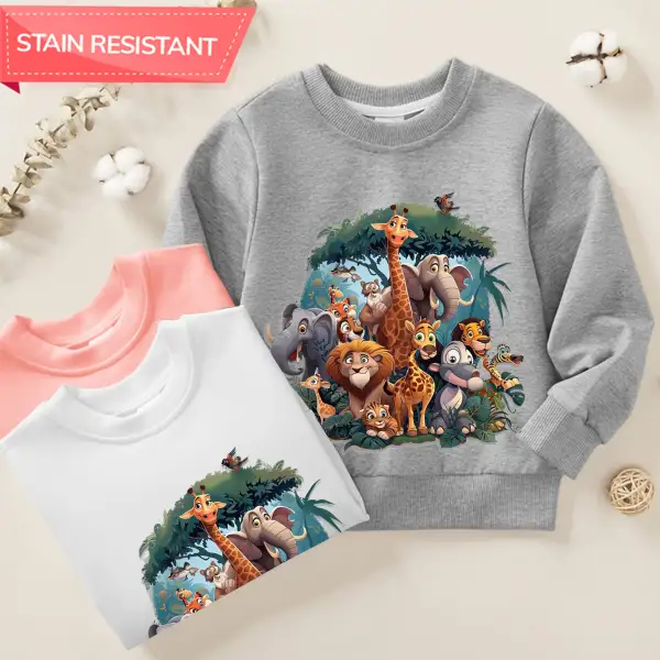 【12M-9Y】Unisex Cotton Stain Resistant Animal Print Long Sleeve Sweatshirt - Popopieshop.com 