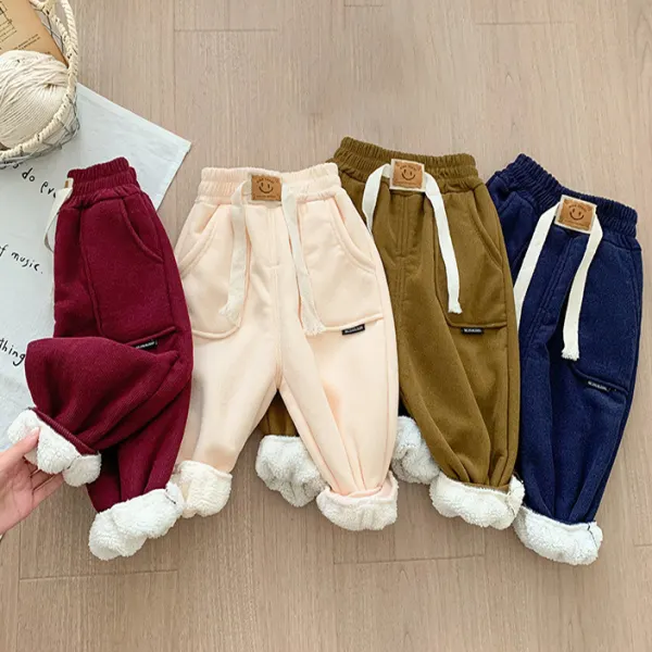 【18M-12Y】Kids Casual Padded Fleece Corduroy Pants - Popopieshop.com 