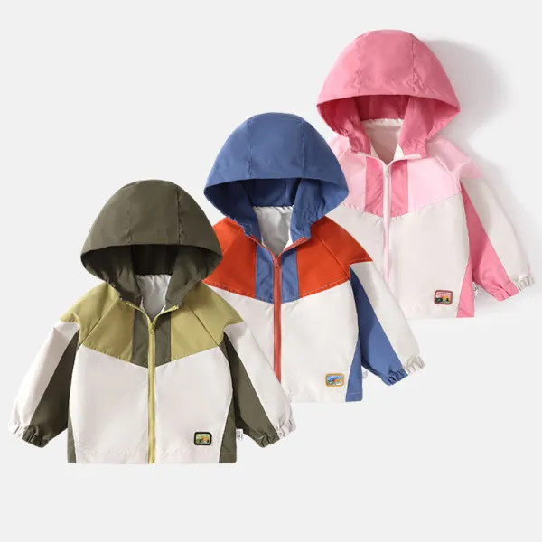 【6M-5Y】Unisex Casual Colorblock Hooded Jacket - Popopieshop.com 