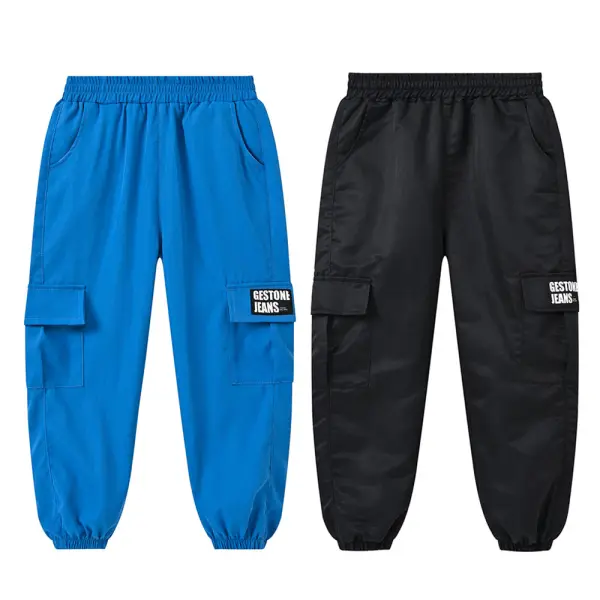 【4Y-12Y】Boys Fashion Pocket Cargo Pants - Popopieshop.com 