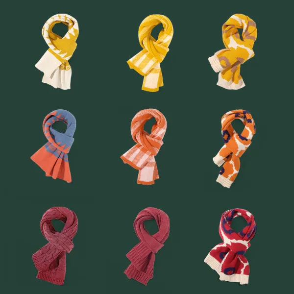 Kids Fashionable Colorful Jacquard Scarf - Popopieshop.com 