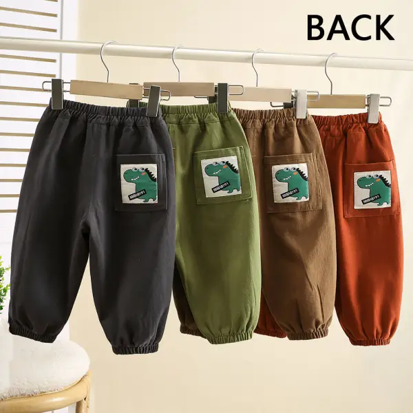 【9M-5Y】Boys Dinosaur Print Cargo Pants - Popopieshop.com 