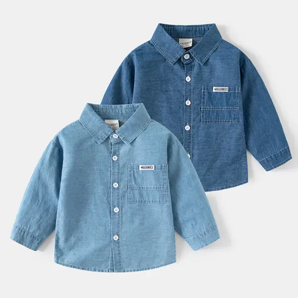 【18M-6Y】Boys Long Sleeve Denim Shirt - Podoasis.com 