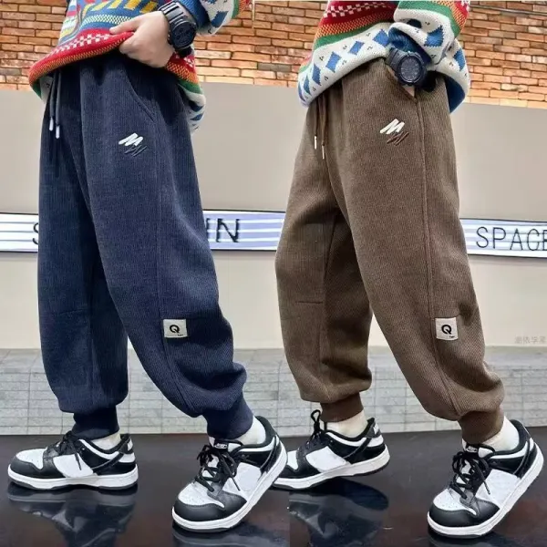 【4Y-15Y】Boys Casual Corduroy Keep Warm Sports Pants - Popopieshop.com 
