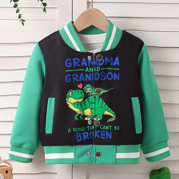 【9M-4Y】Boys Green Dinosaur Print Long Sleeve Jacket - Popopieshop.com 