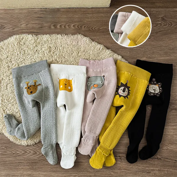【6M-3Y】Baby Girl Cute Cartoon Jacquard Thickened Pantyhose - Popopieshop.chimpone.com 