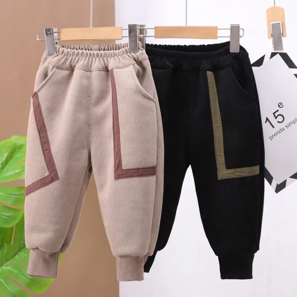 【12M-6Y】Boys Casual Plush Fleece Keep Warm Pants - Popopieshop.com 