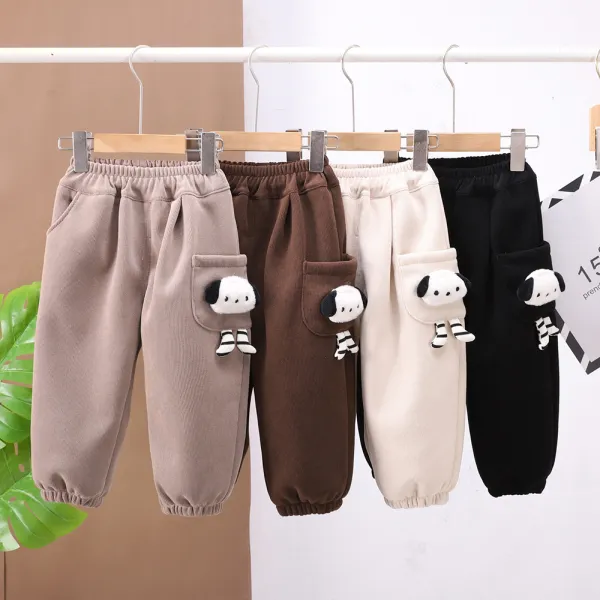 【12M-6Y】Boys Casual Dog Pocket Plush Keep Warm Pants - Popopieshop.com 