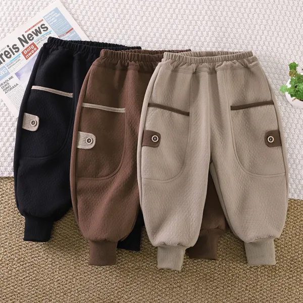 【12M-6Y】Boys Casual Plush Fleece Keep Warm Pants - Popopieshop.com 