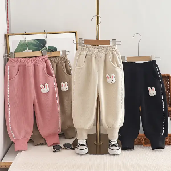 【12M-5Y】Girls Casual Plush Fleece Keep Warm Multicolor Pants - Popopieshop.com 