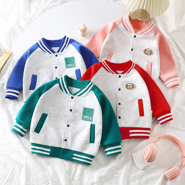 【12M-12Y】Unisex Kids Multicoloured Baseball Jacket - Popopieshop.com 