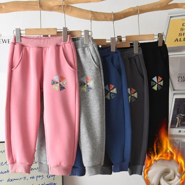 【3Y-10Y】Unisex Casual Cotton Plush Keep Warm Sports Pants - Popopieshop.com 