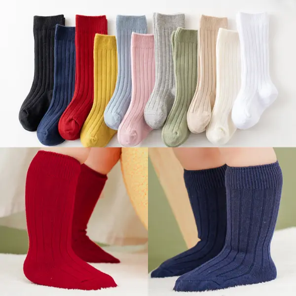 【0-3Y】Baby's Cute Solid Color Soft And Warm Socks - Popopieshop.com 