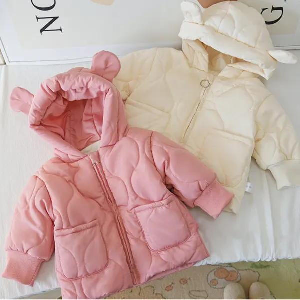 【12M-6Y】Girls Casual Quilted Keep Warm Hooded Cotton Coat - Podoasis.com 