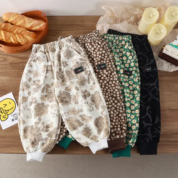 【12M-12Y】Unisex Kids Corduroy Pants - Popopieshop.com 