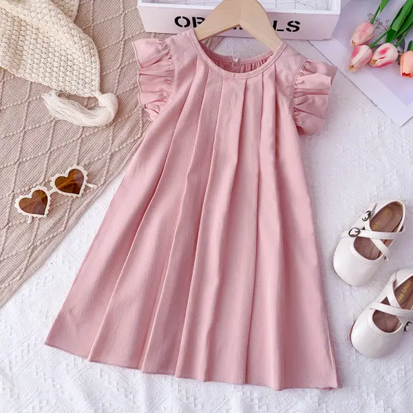 【2Y-7Y】Girls Multicolor Solid Dress - Popopieshop.com 