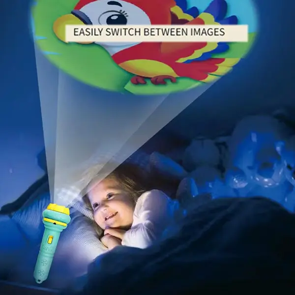 Cartoon Children's Projection Flashlight Mini Projector Baby Early Education Toy - Popopieshop.com 