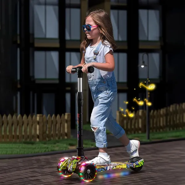 Adjustable Height Foldable Kids Scooter High Quality And Safe Wider Illuminated Wheels Balance Bike 3 Wheel Scooter - Popopie.com 