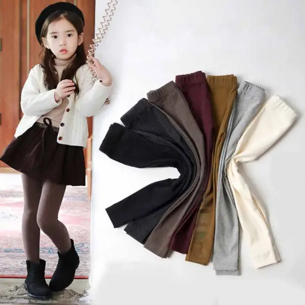 【18M-10Y】Girls Casual Cotton Solid Color Multicolor Leggings - Popopieshop.com 