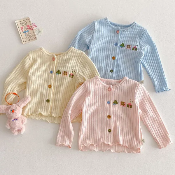 【6M-5Y】Girls Cute Cotton Cartoon Print Long Sleeve T-shirt - Popopieshop.com 