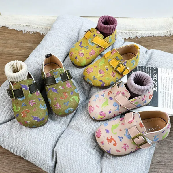 Unisex Cute Dinosaur Print Soft Sole Loafers - Popopieshop.com 