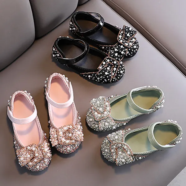 Girls Sweet Diamond Crystal Bowknot Princess Shoes - Popopieshop.com 