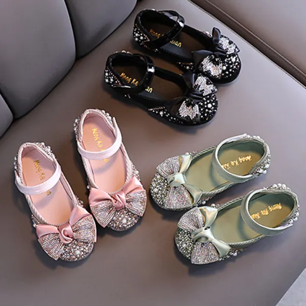 Girls Sweet Diamond Bowknot Princess Shoes - Popopieshop.com 