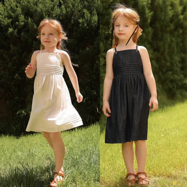 【18M-8Y】Girls Sweet Holiday Pleated Suspender Dress - Popopieshop.com 