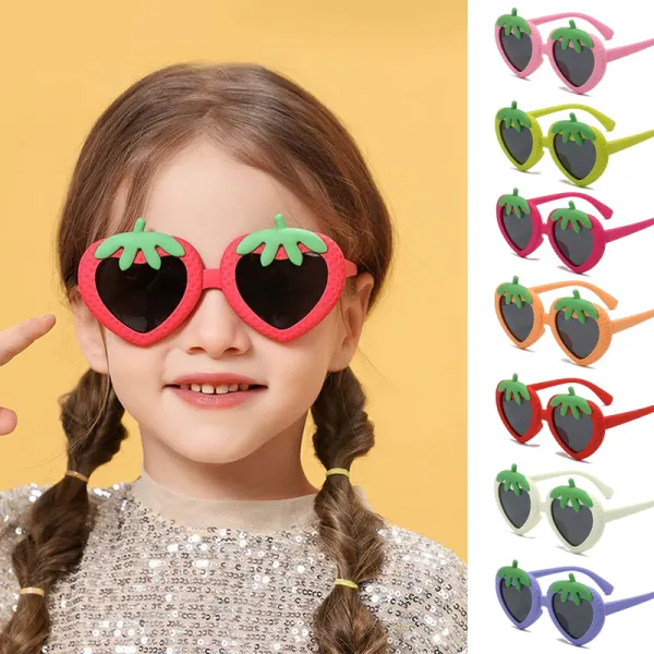 Girls Cute Fashion Strawberry Shape Polarized Glasses Sun Protection Sunglasses - Popopieshop.com 