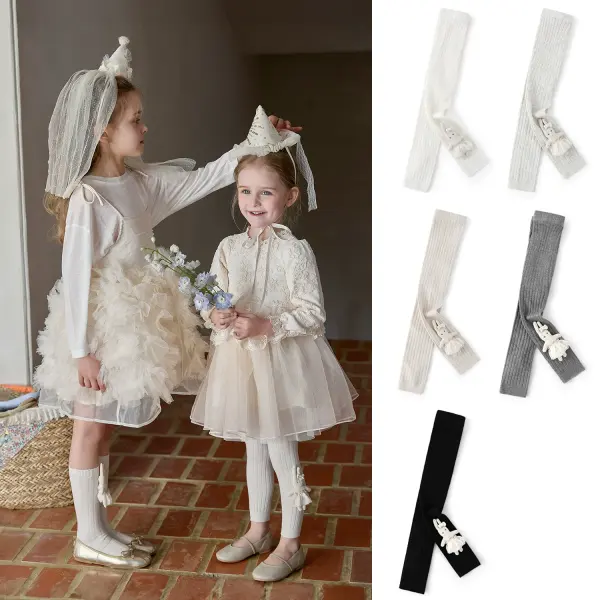 【12M-5Y】Girls Cotton Cute Rabbit High Elastic Leggings - Popopieshop.com 