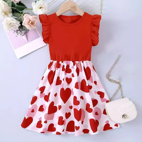 【2Y-8Y】Girls Heart Print Dress - Popopieshop.com 