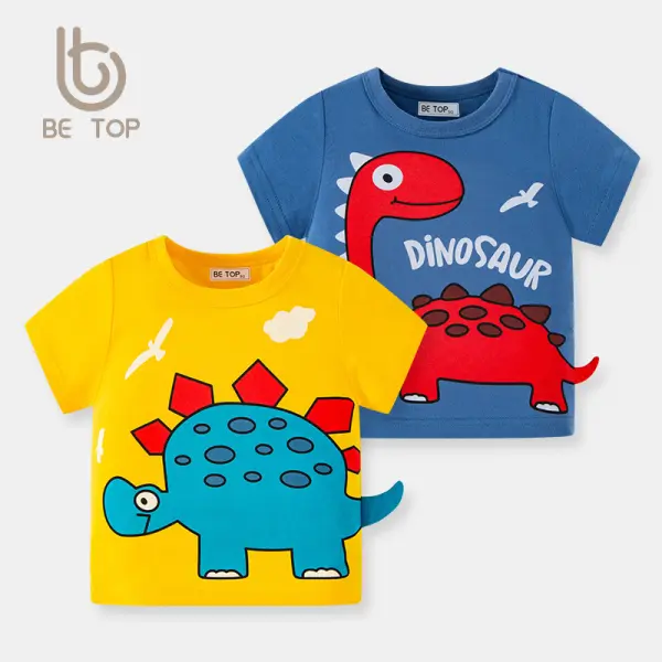 【18M-8Y】Boys Dinosaur Print Short Sleeve T-shirt - Popopieshop.com 