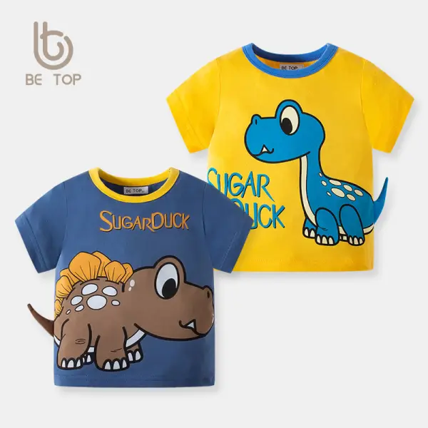 【18M-8Y】Boys Dinosaur Print Short Sleeve T-shirt - Popopieshop.com 