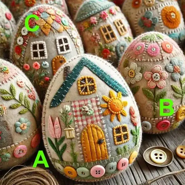 Patchwork Felt Egg House DIY Kit Only $13.99 - Popopieshop.com 