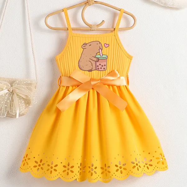 【2Y-8Y】Girls Cartoon Print Sling Dress - Popopieshop.com 