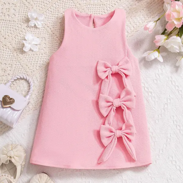 【18M-6Y】Girls Elegant Bow Sleeveless Princess Dress Only $18.99 - Popopieshop.com 