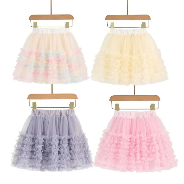 【18M-8Y】Girls Sweet And Cute Mesh TUTU Skirt - Popopieshop.com 