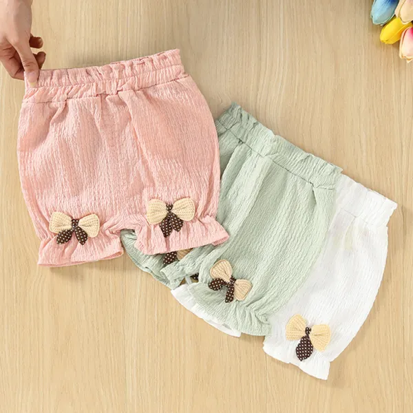 【9M-3Y】Girl Bow Tie Shorts - Popopieshop.com 
