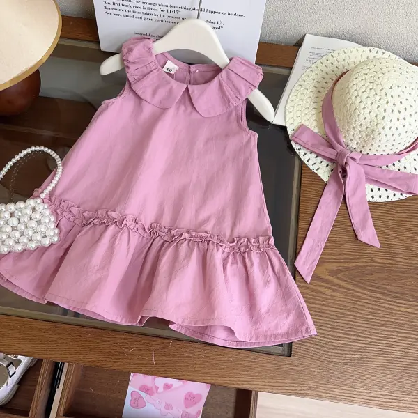 【12M-7Y】2-piece Girls Sweetheart Sleeveless Dress With Free Bow Hat - Popopieshop.com 
