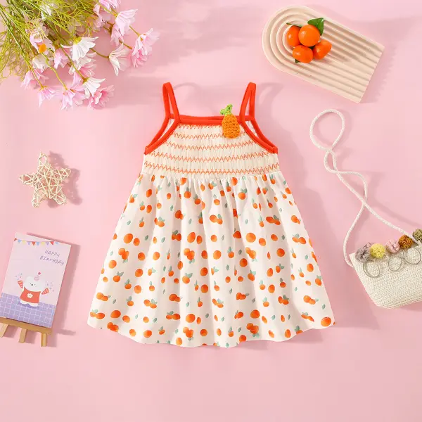 【12M-4Y】Girls Fruit Print Carrot Slip Dress - Popopieshop.com 