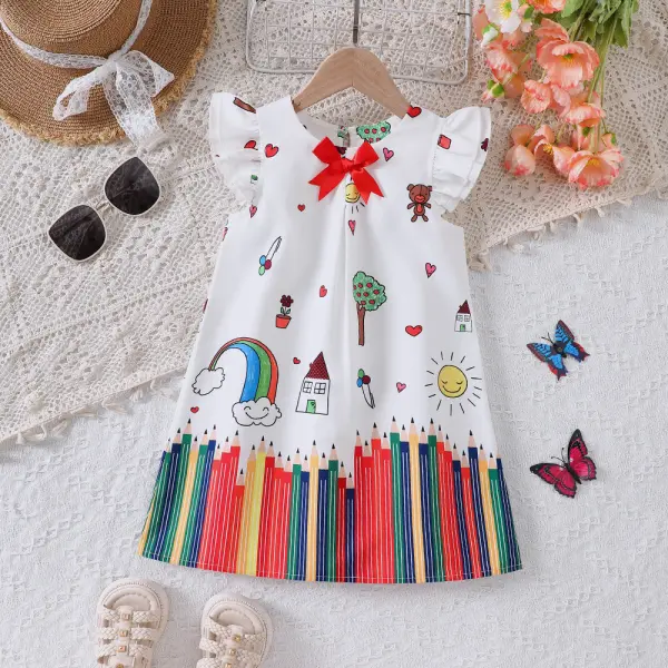 【2Y-7Y】Girls Cute Cartoon Print Dress - Popopieshop.com 