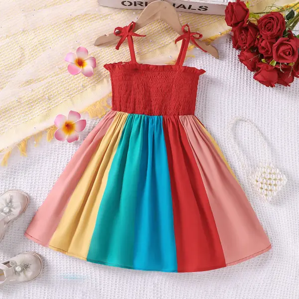 【18M-7Y】Girls Colorful Suspender Dress - Popopieshop.com 