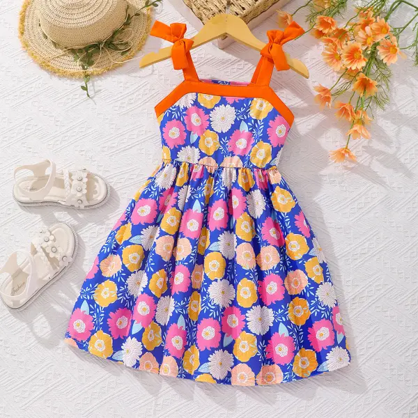 【2Y-7Y】Girls Floral Print Sling Dress - Popopieshop.com 