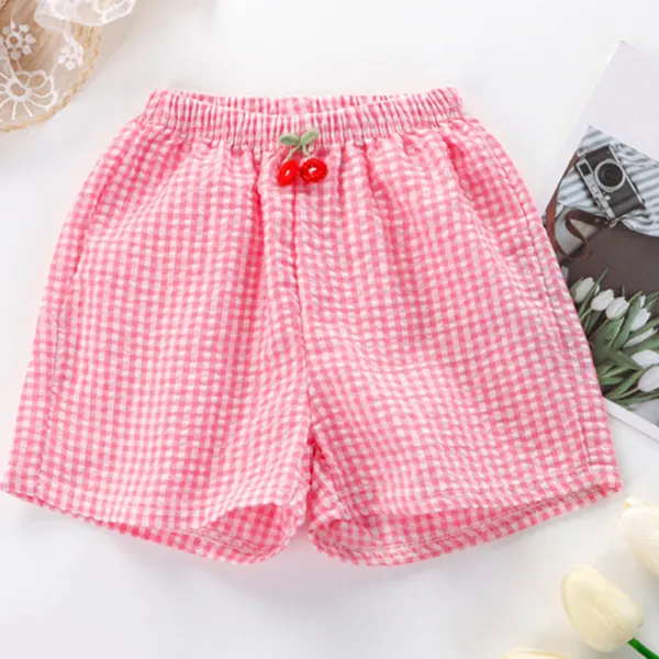 【12M-8Y】Girls Casual Fashion Plaid Multicolor Shorts Only $9.99 - Thepopopie.com 