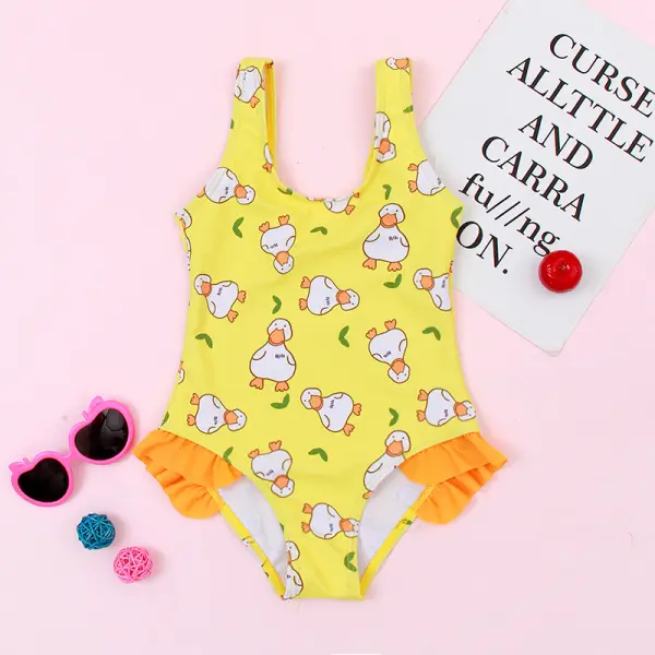 【18M-6Y】Girls Cute Cartoon Print One-piece Swimsuit - Popopieshop.com 