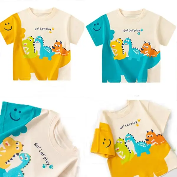 【18M-8Y】Boys Dinosaur Print Short Sleeve T-shirt - Popopieshop.com 